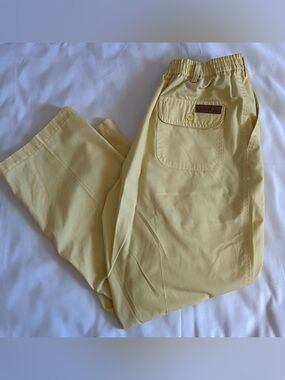 Men's Vintage Haband Casual Joe Yellow Elastic Waist Trousers Size 36S